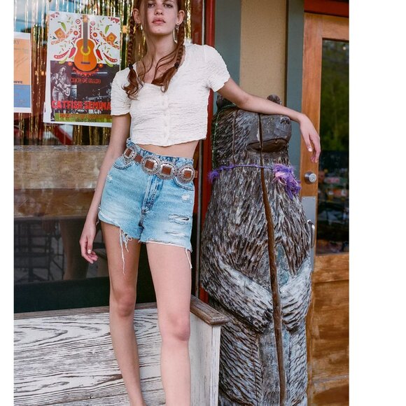 Urban Outfitters BDG Surf High-Waisted Denim Short - Light Wash -Size 26 - Picture 3 of 10